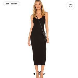 Enzo Costa Black Rib Tank Dress Size Medium